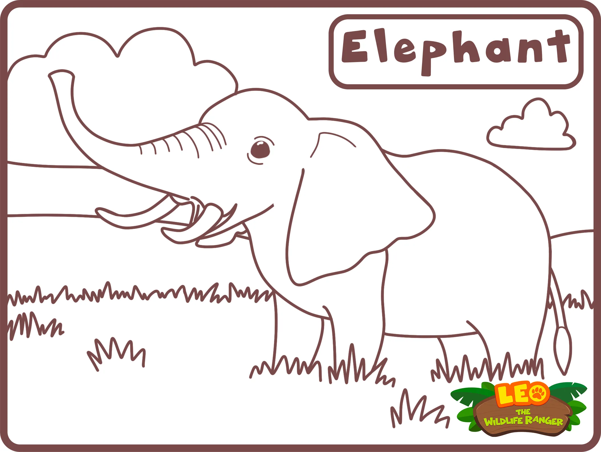elephant coloring sheet